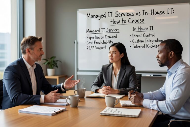 Managed IT Services vs In-House IT: How to Choose Featured Image Comparing managed IT services vs in-house IT? This practical guide breaks down cost, coverage gaps, and how to decide what your business actually needs.