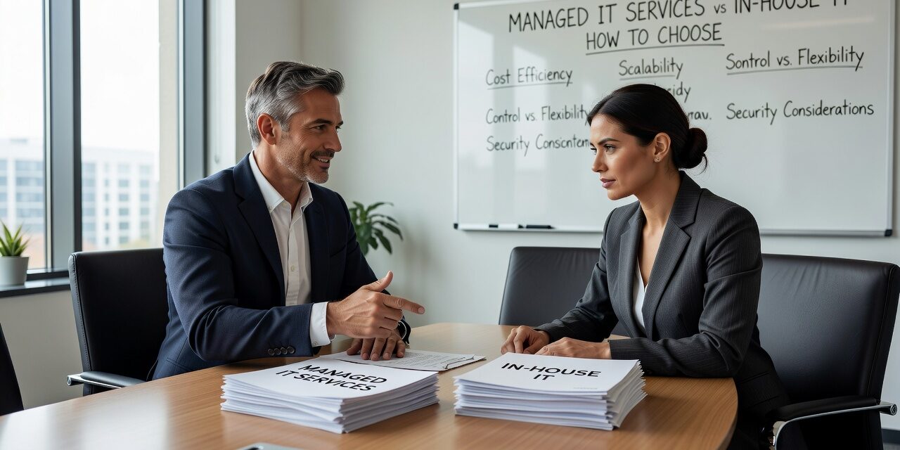 Managed IT Services vs In-House IT: How to Choose Featured Image Comparing managed IT services vs in-house IT? Here's a practical breakdown of costs, coverage gaps, and what actually drives the right decision for your business.