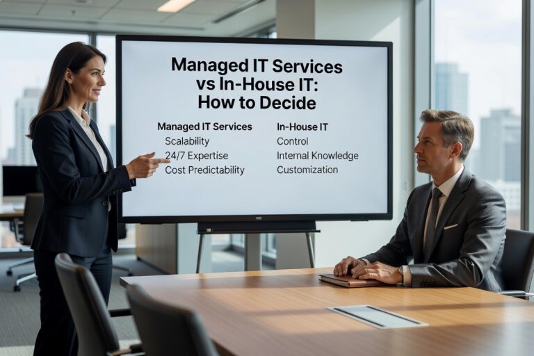 Managed IT Services vs In-House IT: How to Decide Featured Image Weighing managed IT services vs in-house IT? This practical guide breaks down costs, coverage gaps, and how to decide what fits your business.