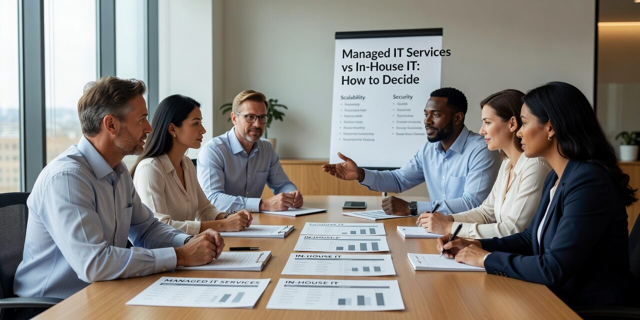 Managed IT Services vs In-House IT: How to Decide Featured Image Comparing managed IT services vs in-house IT? Here's a practical breakdown to help business owners decide which model fits their operations and budget.