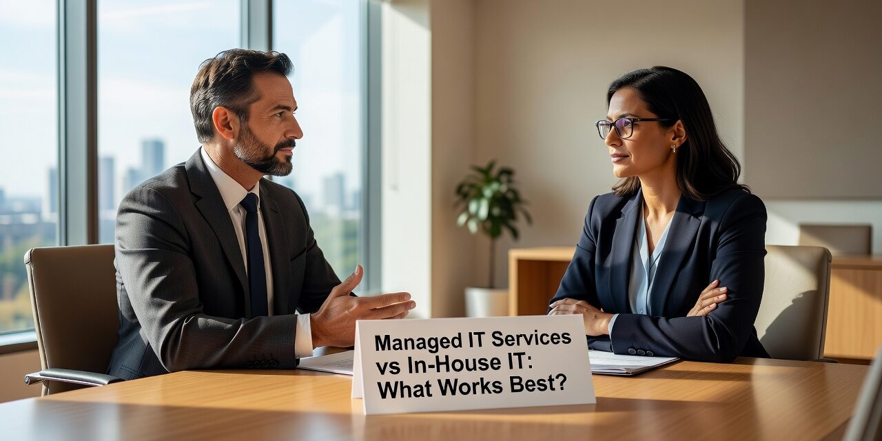 Managed IT Services vs In-House IT: What Works Best? Featured Image Comparing managed IT services vs in-house IT? Learn what each model actually delivers, where each falls short, and how to choose for your company size.