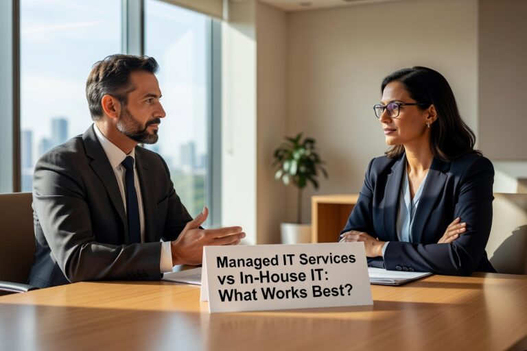 Managed IT Services vs In-House IT: What Works Best? Featured Image Comparing managed IT services vs in-house IT? Learn what each model actually delivers, where each falls short, and how to choose for your company size.