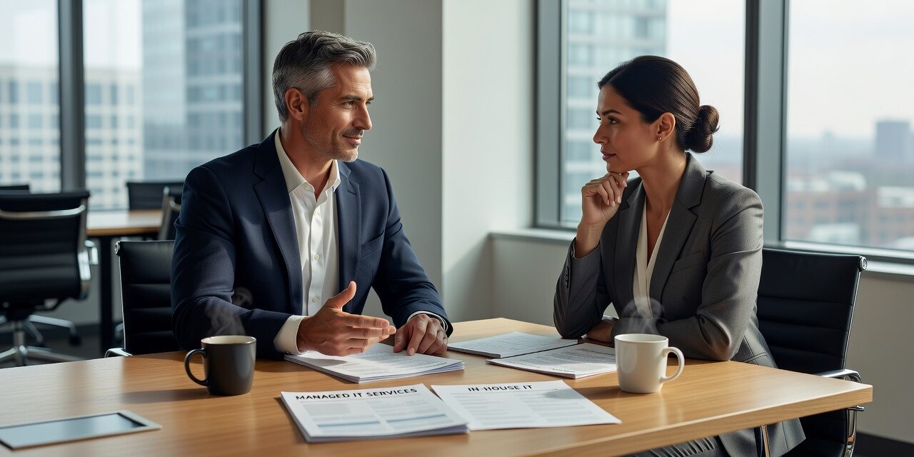 Managed IT Services vs In-House IT: Which Makes Sense? Featured Image Weighing managed IT services vs in-house IT? This practical guide helps small and midsize businesses compare costs, coverage, and real operational trade-offs.