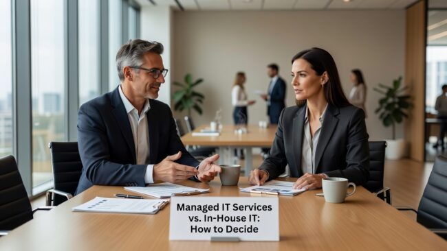 Weighing managed IT services vs. in-house IT? Compare coverage, cost, downtime risk, and scalability to make a confident decision for your business.