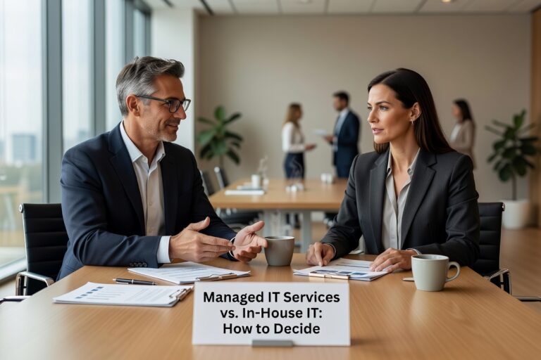Managed IT Services vs. In-House IT: How to Decide Featured Image Weighing managed IT services vs. in-house IT? Compare coverage, cost, downtime risk, and scalability to make a confident decision for your business.