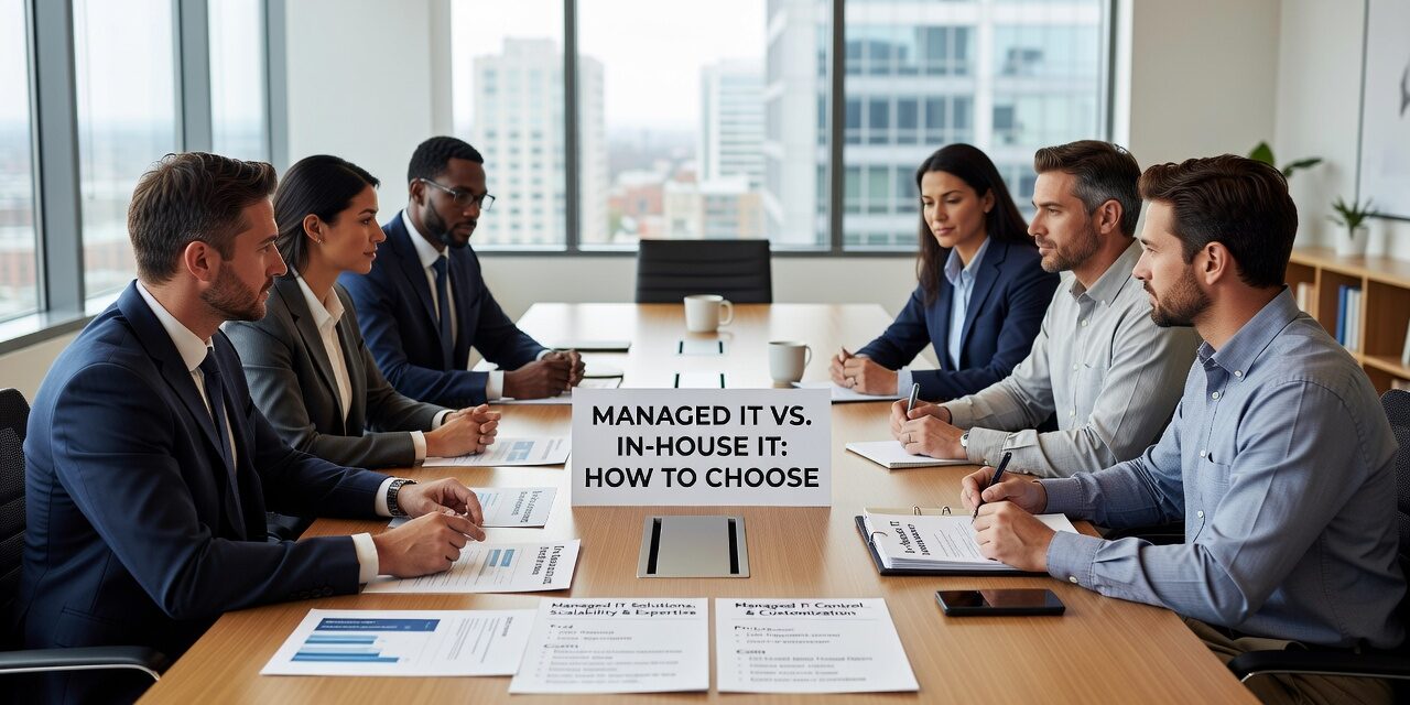 Managed IT vs. In-House IT: How to Choose Featured Image Weighing managed IT services vs. in-house IT? Compare real costs, coverage gaps, and decision factors for small and growing businesses.