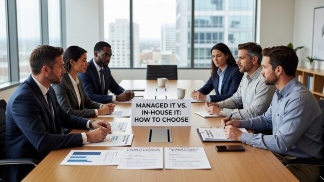 Managed IT vs. In-House IT: How to Choose Featured Image Weighing managed IT services vs. in-house IT? Compare real costs, coverage gaps, and decision factors for small and growing businesses.