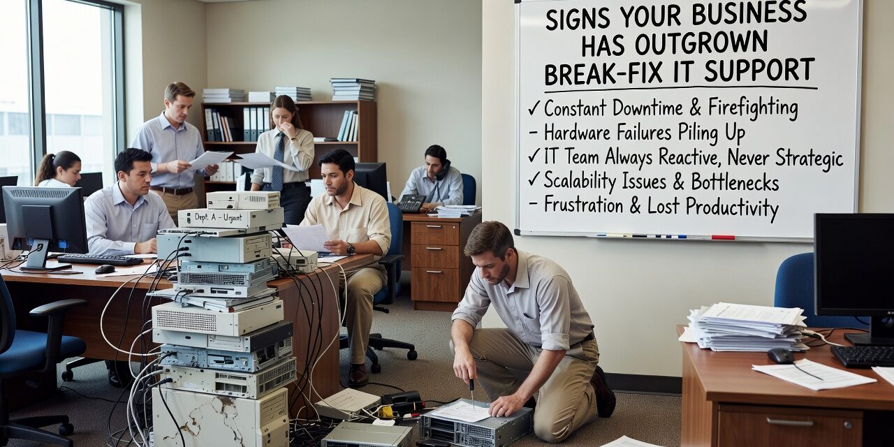 Signs Your Business Has Outgrown Break-Fix IT Support Featured Image Recurring IT problems, surprise costs, and no visibility are signs your business has outgrown break-fix IT support. Here's how to recognize them.