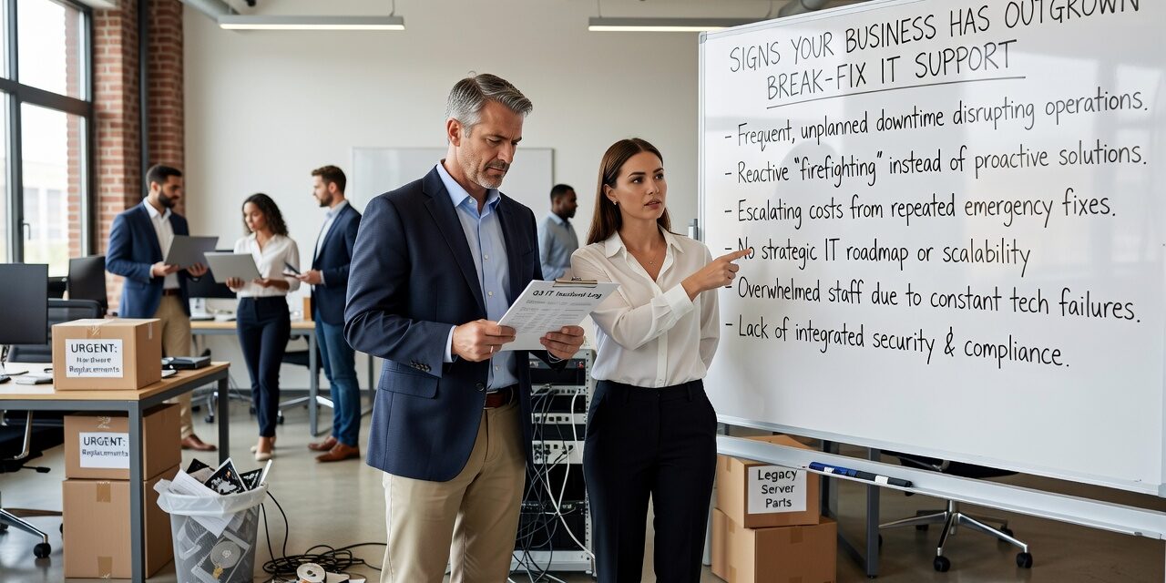 Signs Your Business Has Outgrown Break-Fix IT Support Featured Image Learn the key signs your business has outgrown break-fix IT support and what that shift means for costs, downtime, and daily operations.