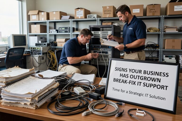 Signs Your Business Has Outgrown Break-Fix IT Support Featured Image Recurring outages, slow response times, and surprise IT costs are clear signals. Learn the signs your business has outgrown break-fix IT support.