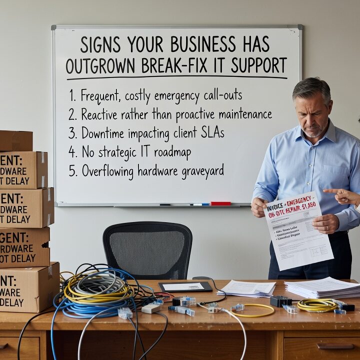 Recurring IT issues, unpredictable bills, and slow response times are signs your business has outgrown break-fix IT support. Here is how to tell.