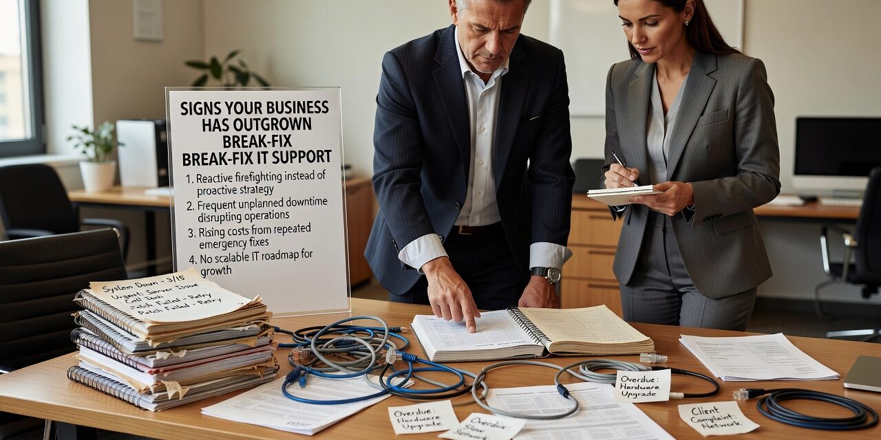 Signs Your Business Has Outgrown Break-Fix IT Support Featured Image Recognize the signs your business has outgrown break-fix IT support and learn what proactive IT coverage should include for growing companies.