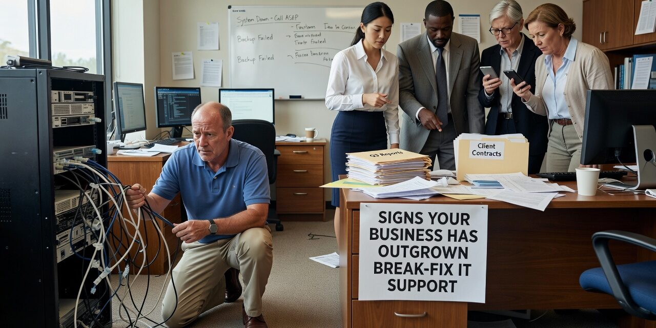 Signs Your Business Has Outgrown Break-Fix IT Support Featured Image Recognize the signs your business has outgrown break-fix IT support—and understand what changes when you move to a proactive model.