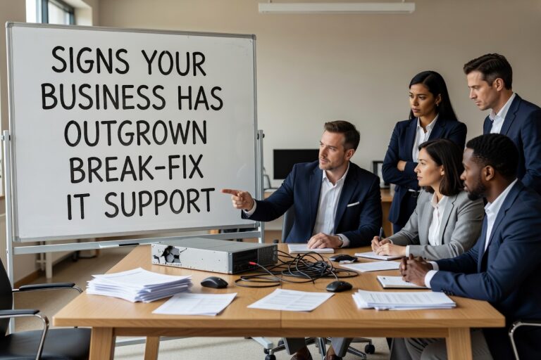 Signs Your Business Has Outgrown Break-Fix IT Support Featured Image Is break-fix IT support slowing your business down? Learn the key signs you've outgrown reactive IT and what a proactive support model actually looks like.