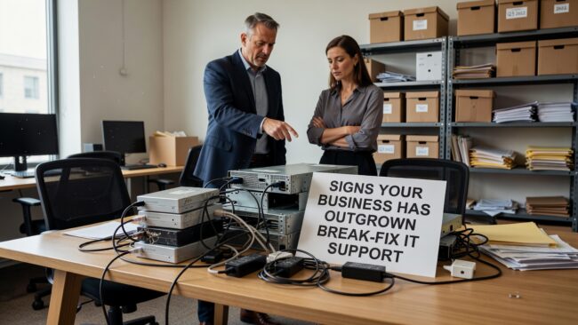 Signs Your Business Has Outgrown Break-Fix IT Support Featured Image Recurring IT issues, slow response times, unclear accountability—learn the key signs your business has outgrown break-fix IT support.