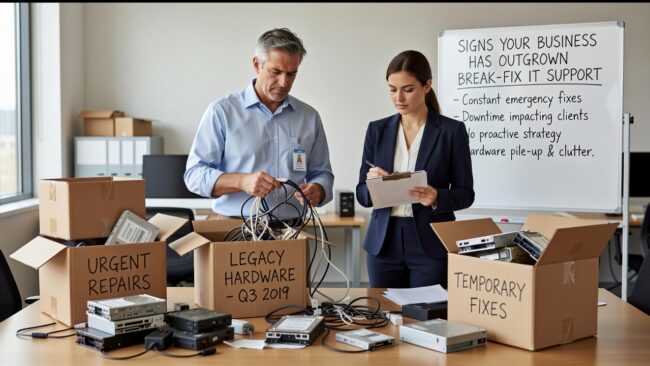 Signs Your Business Has Outgrown Break-Fix IT Support Featured Image Recognizing the signs your business has outgrown break-fix IT support can save you from recurring downtime, surprise costs, and security gaps.