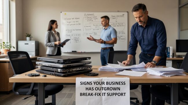 Recognize the signs your business has outgrown break-fix IT support — from recurring downtime to unpredictable costs and growing security gaps.