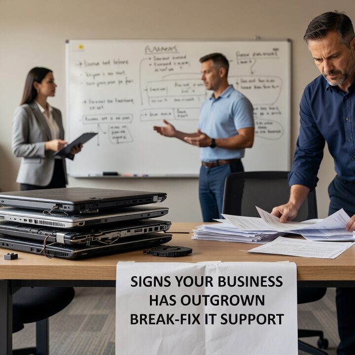 Signs Your Business Has Outgrown Break-Fix IT Support Featured Image Recognize the signs your business has outgrown break-fix IT support — from recurring downtime to unpredictable costs and growing security gaps.