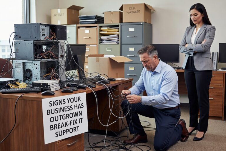Recurring outages, failed backups, slow response times—these are clear signs your business has outgrown break-fix IT support. Here's how to evaluate your options.