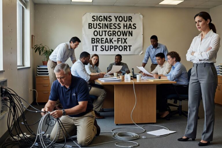 Signs Your Business Has Outgrown Break-Fix IT Support Featured Image Recurring IT problems, surprise bills, and security gaps are signs your business has outgrown break-fix IT support. Here's how to know when it's time to switch.