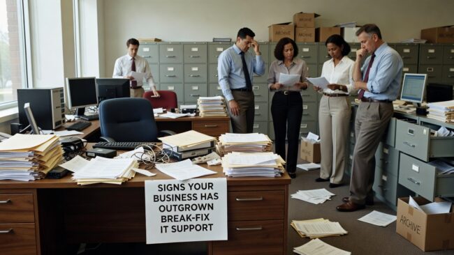 Signs Your Business Has Outgrown Break-Fix IT Support Featured Image Learn the clear signs your business has outgrown break-fix IT support and what to consider before switching to a managed IT model.
