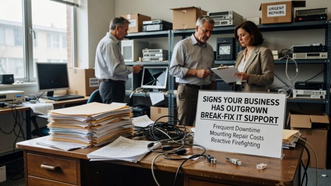 Signs Your Business Has Outgrown Break-Fix IT Support Featured Image Recurring IT problems, slow response times, and no monitoring are signs your business has outgrown break-fix IT support. Here's how to tell.