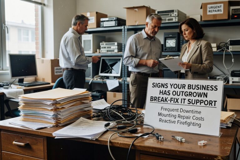 Signs Your Business Has Outgrown Break-Fix IT Support Featured Image Recurring IT problems, slow response times, and no monitoring are signs your business has outgrown break-fix IT support. Here's how to tell.