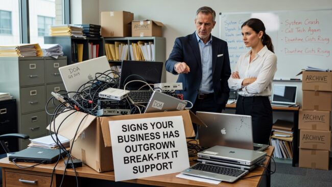 Signs Your Business Has Outgrown Break-Fix IT Support Featured Image Seeing recurring IT issues, slow response times, or no backup plan? These are signs your business has outgrown break-fix IT support.