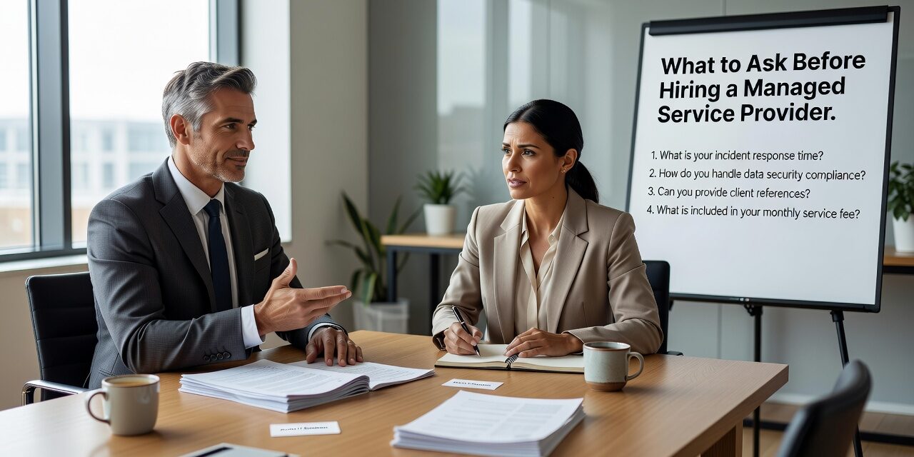 What to Ask Before Hiring a Managed Service Provider Featured Image Know what to ask before hiring a managed service provider. A practical guide for business owners and managers evaluating IT support contracts.