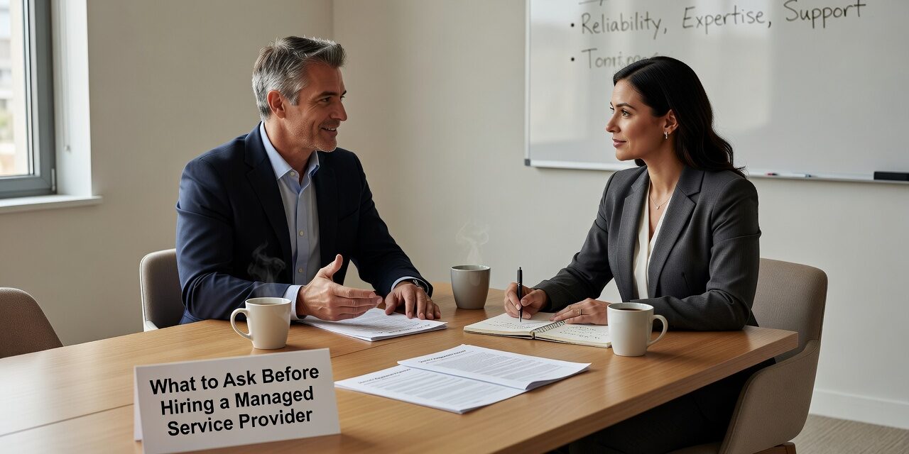 What to Ask Before Hiring a Managed Service Provider Featured Image Key questions to ask before hiring a managed service provider — covering coverage, response times, cybersecurity, and what's actually in the agreement.
