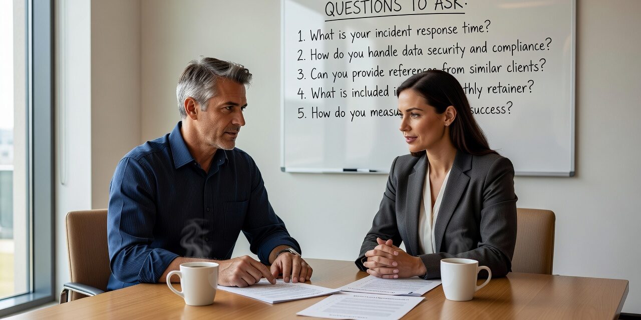 What to Ask Before Hiring a Managed Service Provider Featured Image Know what to ask before hiring a managed service provider. This guide covers SLAs, accountability, cybersecurity, and what good IT support really looks like.