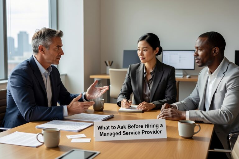 Know what to ask before hiring a managed service provider. A practical guide for business owners covering SLAs, proactive support, scope, and backup readiness.