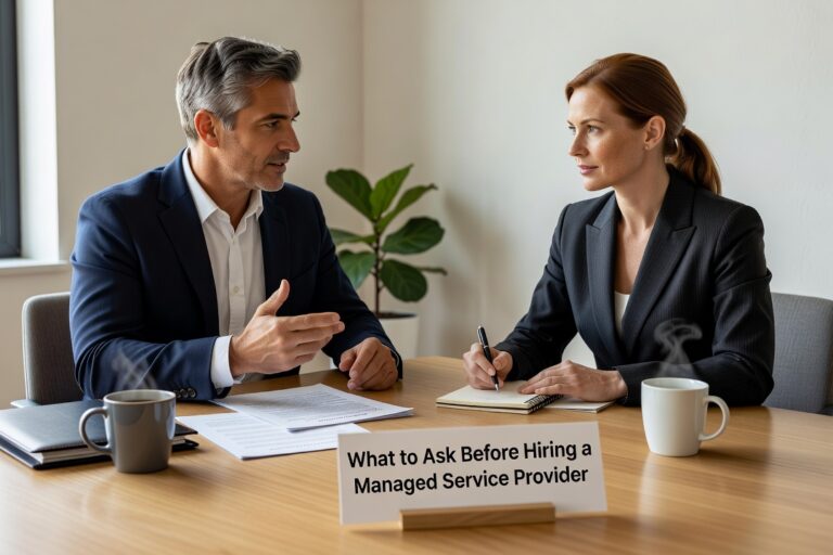 Know what to ask before hiring a managed service provider. A practical guide covering scope, SLAs, security, backups, and hidden costs.
