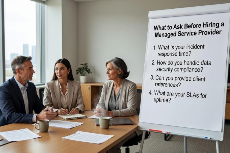 Not sure what to ask before hiring a managed service provider? Use these practical questions to avoid coverage gaps and make a confident IT decision.