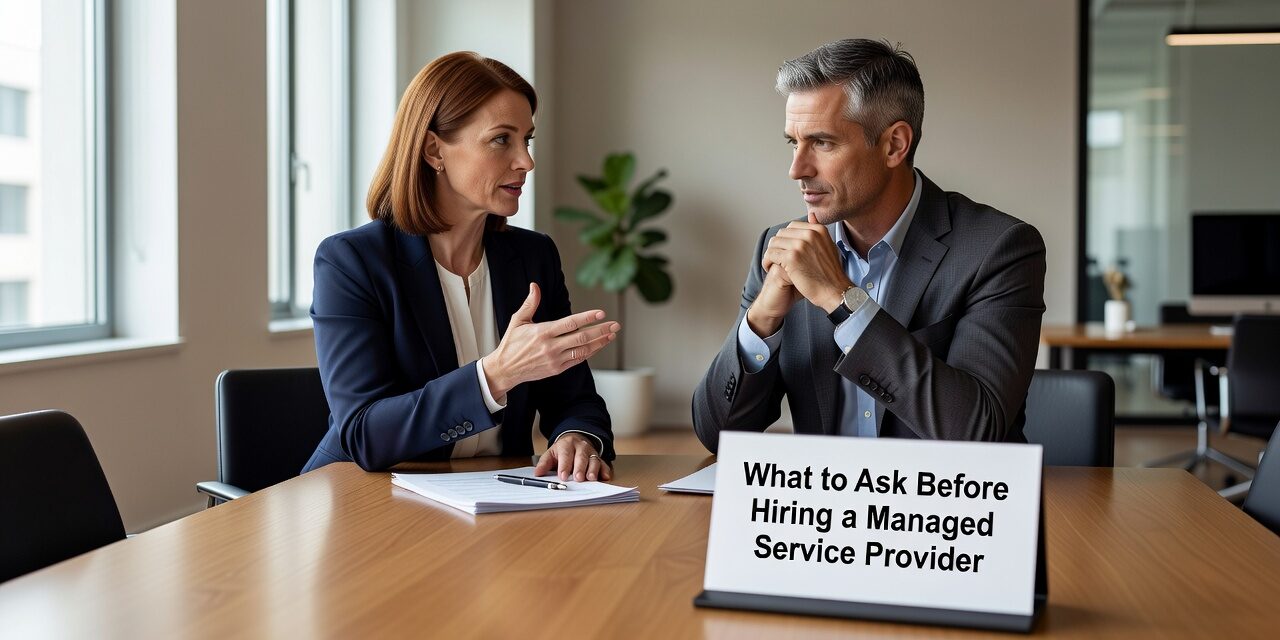 What to Ask Before Hiring a Managed Service Provider Featured Image Before you sign with an MSP, ask these questions about SLAs, cybersecurity, backup testing, and exit terms. A practical guide for business decision-makers.