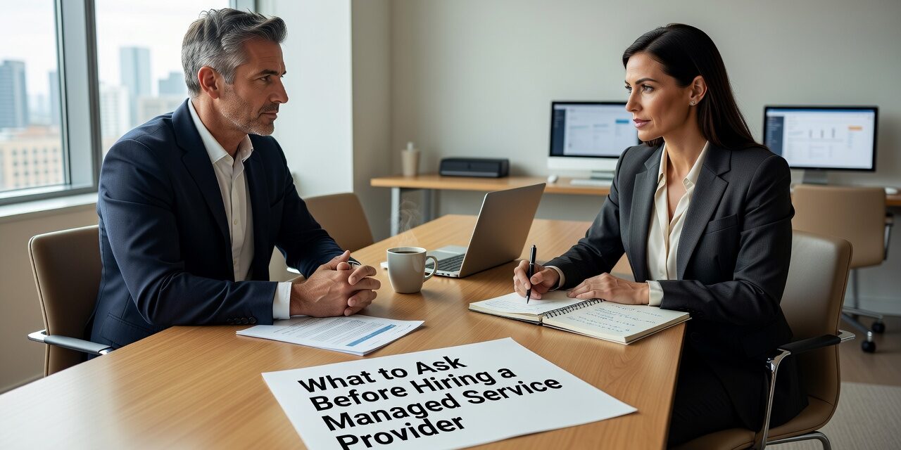 What to Ask Before Hiring a Managed Service Provider Featured Image Know what to ask before hiring a managed service provider. Practical questions on response times, onboarding, security, and contract terms for business leaders.