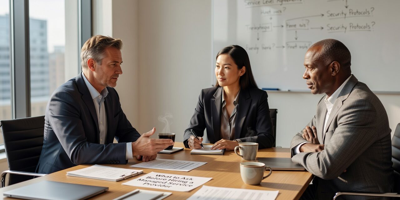 What to Ask Before Hiring a Managed Service Provider Featured Image Not sure what to ask before hiring a managed service provider? Use these practical questions to evaluate IT support options without getting lost in technical jargon.