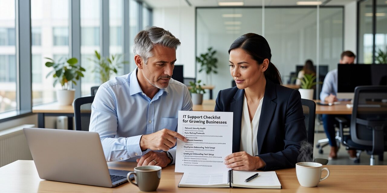 IT Support Checklist for Growing Businesses Featured Image Use this IT support checklist to find gaps in your tech setup before they cause downtime, security issues, or costly disruptions.