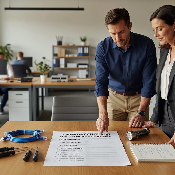 IT Support Checklist for Growing Businesses Featured Image Use this practical IT support checklist for growing businesses to find gaps in security, backup, help desk, and infrastructure before they cause downtime.