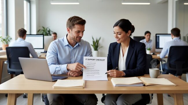 IT Support Checklist for Growing Businesses Featured Image Use this IT support checklist for growing businesses to find gaps in your network, backups, help desk, and security before they cause downtime.
