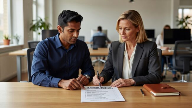 IT Support Checklist for Growing Businesses Featured Image Use this IT support checklist to find gaps in security, backups, help desk response, and planning before they cause downtime or disruption.