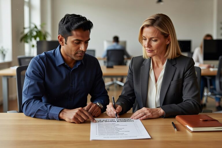 IT Support Checklist for Growing Businesses Featured Image Use this IT support checklist to find gaps in security, backups, help desk response, and planning before they cause downtime or disruption.