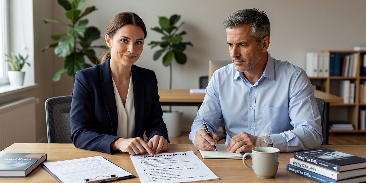 IT Support Checklist for Growing Businesses Featured Image Use this IT support checklist for growing businesses to identify gaps in backup, security, help desk, and network reliability before they cause downtime.