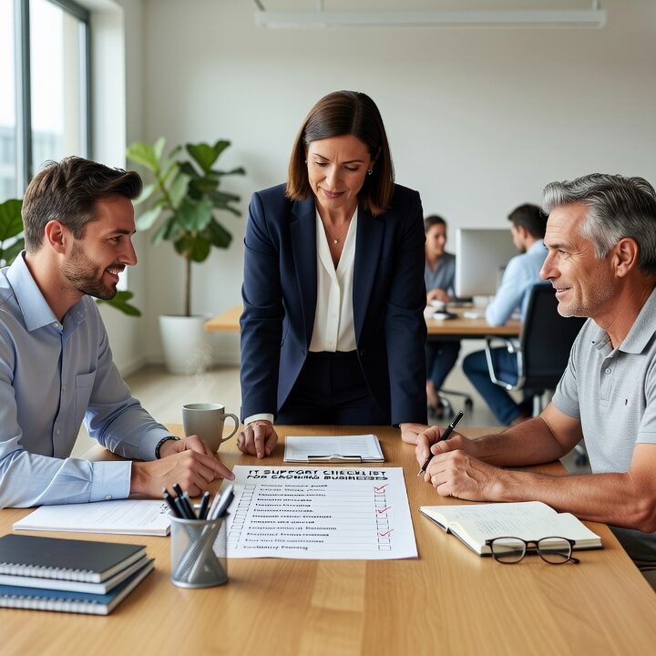 IT Support Checklist for Growing Businesses Featured Image A practical IT support checklist for growing businesses covering coverage gaps, cybersecurity basics, network uptime, and onboarding essentials.