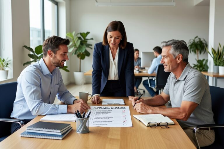 A practical IT support checklist for growing businesses covering coverage gaps, cybersecurity basics, network uptime, and onboarding essentials.