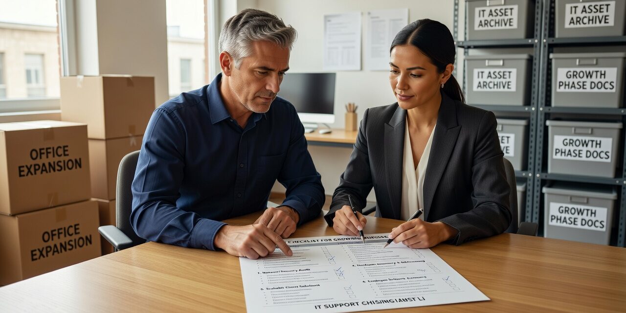 IT Support Checklist for Growing Businesses Featured Image Use this IT support checklist for growing businesses to find backup gaps, security blind spots, and network risks before they cause downtime.