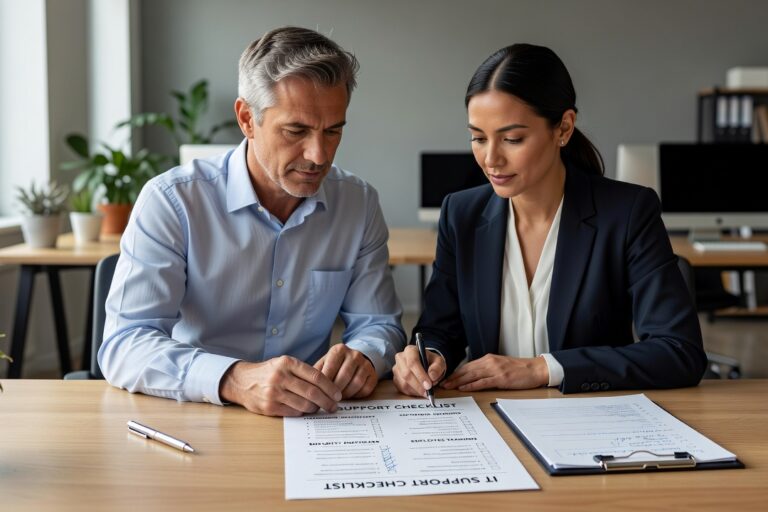 A practical IT support checklist for growing businesses—covering help desk, network reliability, cybersecurity, backups, and IT planning.
