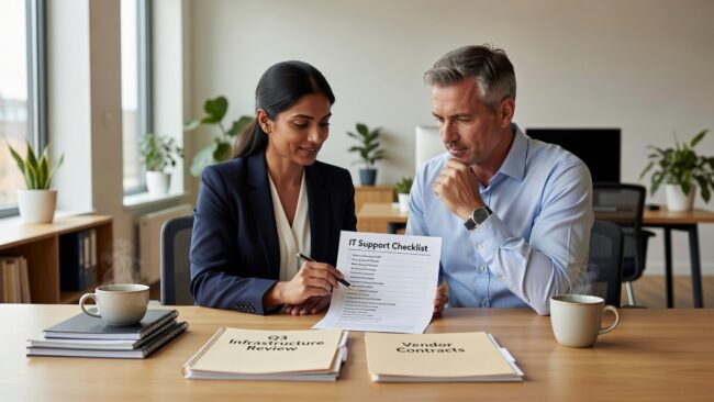 IT Support Checklist for Growing Businesses Featured Image Use this IT support checklist to find gaps in help desk, network, backup, and security before they become bigger problems for your growing business.