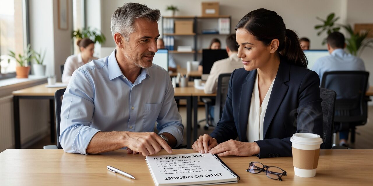 IT Support Checklist for Growing Businesses Featured Image A practical IT support checklist for growing businesses—covering backups, help desk, cybersecurity, and what to review before problems happen.