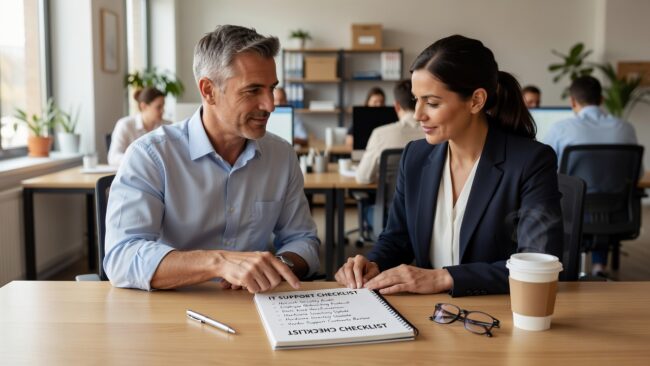 IT Support Checklist for Growing Businesses Featured Image A practical IT support checklist for growing businesses—covering backups, help desk, cybersecurity, and what to review before problems happen.